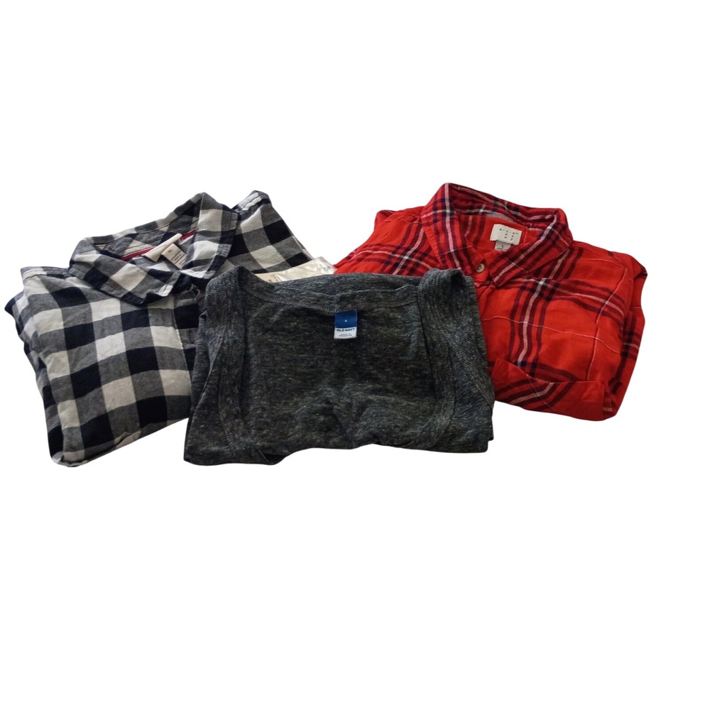 Cute Grunge Outfit St Johns‎ A New Day Old Navy Flannel Shirts Top Bundle-3 L XL